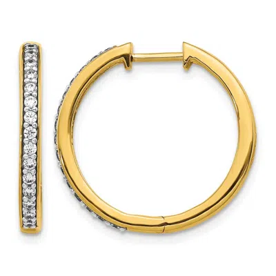 Diamond2deal 14k Yellow Gold Lab Grown Diamond Hinged Hoop Earrings