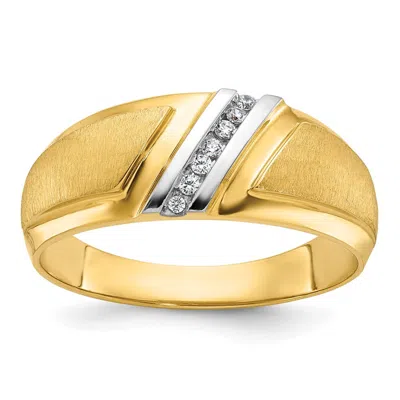 Diamond2deal 14k Yellow Gold Lab Grown Diamond Wedding Band Ring 0.05ct Clarity- Vs Color- G-h