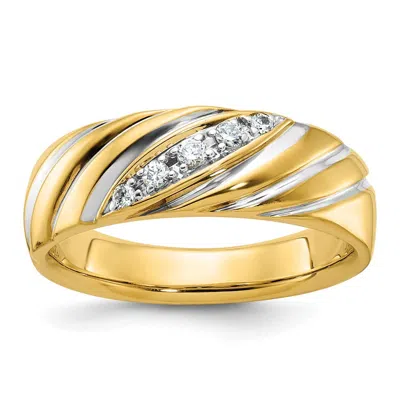 Diamond2deal 14k Yellow Gold Lab Grown Diamond Wedding Band Ring 0.16ct Clarity- Vs Color- G-h