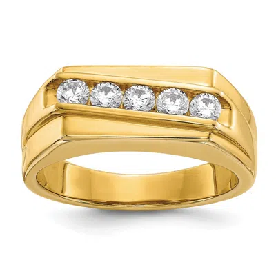 Diamond2deal 14k Yellow Gold Lab Grown Diamond Wedding Band Ring 1/2ct Clarity- Vs Color- G-h