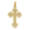Diamond2deal 14k Yellow Gold Lacey Center Budded Cross Charm Pendant In Gold