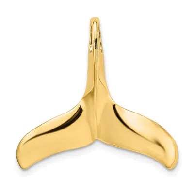 Diamond2deal 14k Yellow Gold Large 3-d Polished And Textured Whale Tail Omega Slide