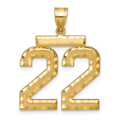 Diamond2deal 14k Yellow Gold Large Brushed Diamond-cut Number Charm Pendant