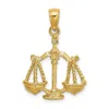 Diamond2deal 14k Yellow Gold Large Libra Zodiac Charm In Yellow