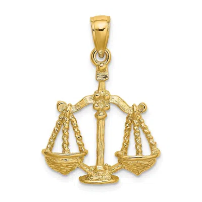 Diamond2deal 14k Yellow Gold Large Libra Zodiac Charm