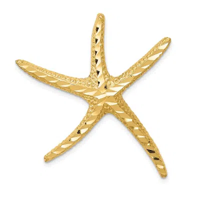 Diamond2deal 14k Yellow Gold Large Textured Diamond-cut Starfish Omega Slide In Neutral