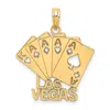 Diamond2deal 14k Yellow Gold Las Vegas Playing Cards Charm In Yellow