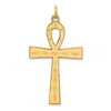 Diamond2deal 14k Yellow Gold Laser Designed Ankh Cross Pendant In Yellow