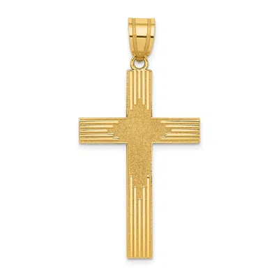 Diamond2deal 14k Yellow Gold Laser Designed Cross