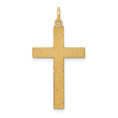 Diamond2deal 14k Yellow Gold Laser Designed Cross Pendant