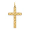 Diamond2deal 14k Yellow Gold Laser Designed Cross Pendant In Yellow