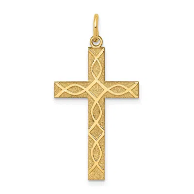 Diamond2deal 14k Yellow Gold Laser Designed Cross Pendant