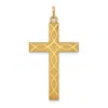 Diamond2deal 14k Yellow Gold Laser Designed Cross Pendant In Yellow