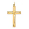 Diamond2deal 14k Yellow Gold Laser Designed Cross Pendant In Yellow