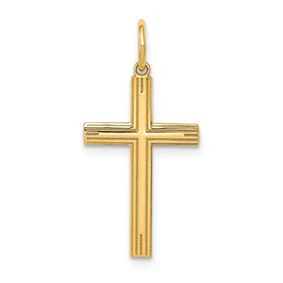 Diamond2deal 14k Yellow Gold Laser Designed Cross Pendant