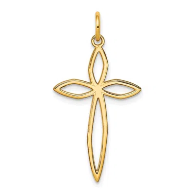 Diamond2deal 14k Yellow Gold Laser Designed Passion Cross Pendant