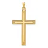 Diamond2deal 14k Yellow Gold Laser Etched Cross Charm In Yellow