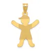 Diamond2deal 14k Yellow Gold Laser Polished Boy With Hat Charm In Yellow