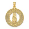 Diamond2deal 14k Yellow Gold Lifes A Beach Circle With Flip-flop Charm Pendant In Gold