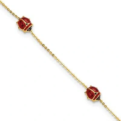 Pre-owned Diamond2deal 14k Yellow Gold Link Chain 6.5" Bracelet 0.89g
