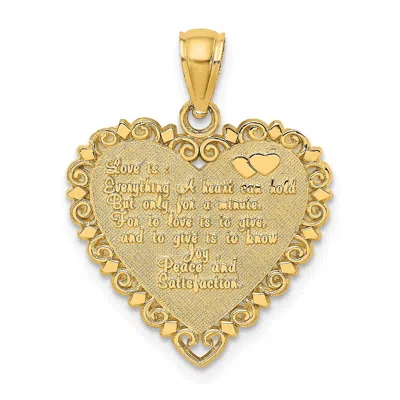 Diamond2deal 14k Yellow Gold Love Is...heart Charm