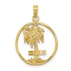 Diamond2deal 14k Yellow Gold Marco Is. Palm Tree Round Charm In Yellow