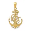 Diamond2deal 14k Yellow Gold Medium Anchor Wheel Pendant In Yellow