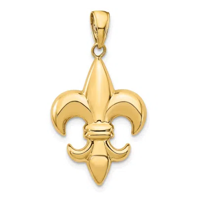 Diamond2deal 14k Yellow Gold Medium Fleur-de-lis Pendant