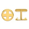 Diamond2deal 14k Yellow Gold Men's Polished Classic Coin Bezel Cuff Links