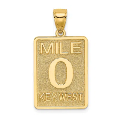 Diamond2deal 14k Yellow Gold Mile Marker 0 Key West Charm