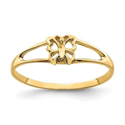 Diamond2deal 14k Yellow Gold Mini Butterfly Ring