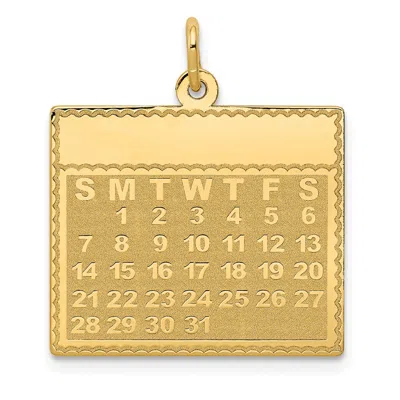 Diamond2deal 14k Yellow Gold Monday The First Day Calendar Pendant