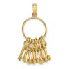 Diamond2deal 14k Yellow Gold Moveable 3d I Love You Key Chain Charm In Yellow