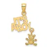 Diamond2deal 14k Yellow Gold Moveable It's A Boy With Teddy Bear Charm In Yellow