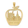 Diamond2deal 14k Yellow Gold New York Apple New York Skyline Statue Of Liberty Charm In Yellow