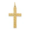 Diamond2deal 14k Yellow Gold Nugget Style Cross Pendant In Yellow