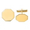 Diamond2deal 14k Yellow Gold Octagonal Men's Cuff Links