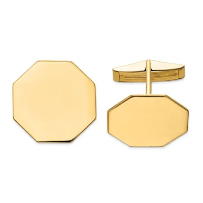 Diamond2deal 14k Yellow Gold Octagonal Men's Cuff Links