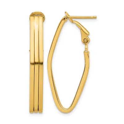 Diamond2deal 14k Yellow Gold Omega Back Hoop Earrings