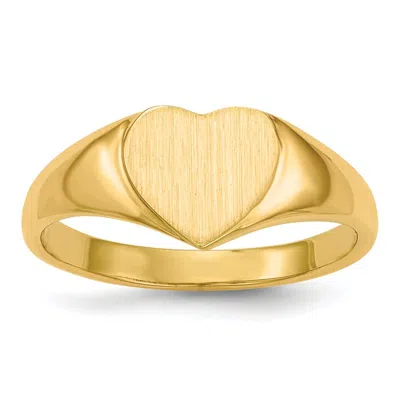 Diamond2deal 14k Yellow Gold Open Back Heart Signet Ring
