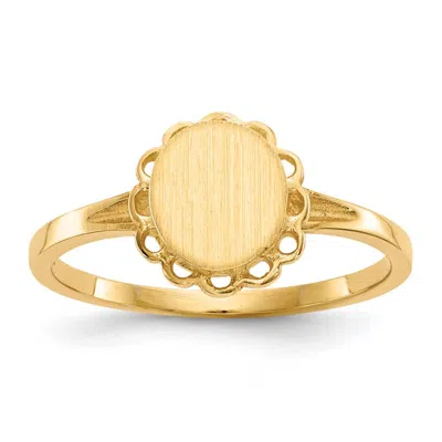 Diamond2deal 14k Yellow Gold Open Back Signet Ring In Pattern