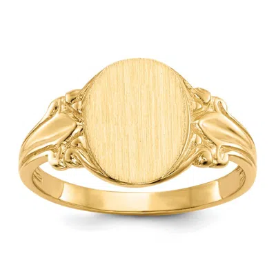Diamond2deal 14k Yellow Gold Open Back Signet Ring In White