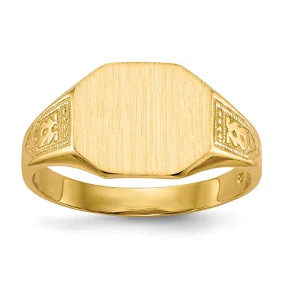 Diamond2deal 14k Yellow Gold Open Back Signet Ring