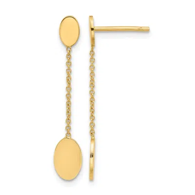 Diamond2deal 14k Yellow Gold Oval Discs Drop Dangle Earrings