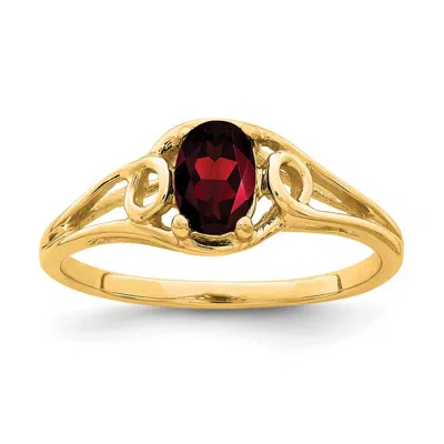 Diamond2deal 14k Yellow Gold Oval Garnet Ring In Green