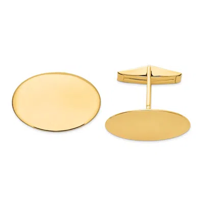 Diamond2deal 14k Yellow Gold Oval Men's Cuff Links