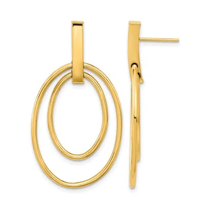 Diamond2deal 14k Yellow Gold Oval Shape Drop Dangle Earrings
