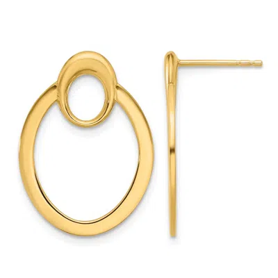 Diamond2deal 14k Yellow Gold Oval Shape Drop Dangle Earrings