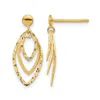 Diamond2deal 14k Yellow Gold Oval Shape Drop Dangle Earrings In Gold