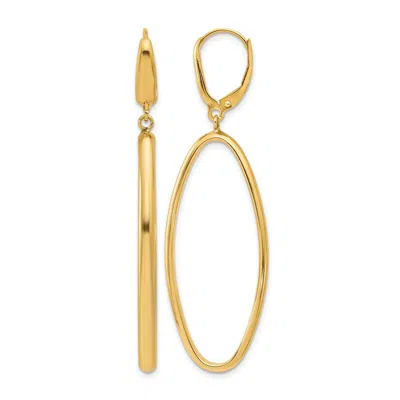 Diamond2deal 14k Yellow Gold Oval Shape Drop Dangle Earrings